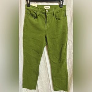 NWT L'AGENCE SADA High Rise Cropped Slim in Cactus Green